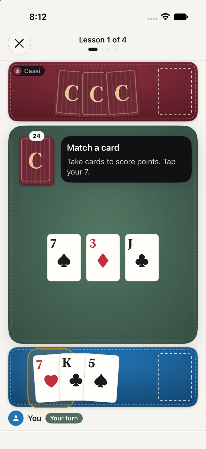 Guided capture instructions with the 7 highlighted in your hand